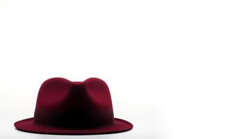 AI generated Photo of Burgundy Trilby Hat isolated on white background. AI Generated