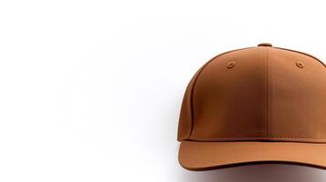 AI generated Photo of Brown Visor cap isolated on white background. AI Generated