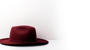 AI generated Photo of Burgundy Cowboy Hat isolated on white background. AI Generated