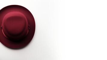 AI generated Photo of Burgundy Bowler Hat isolated on white background. AI Generated