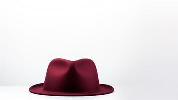 AI generated Photo of Burgundy Trilby Hat isolated on white background. AI Generated