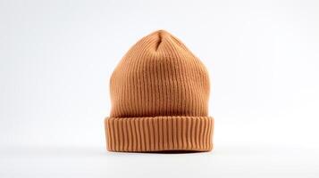 AI generated Photo of Camel Beanie Hat isolated on white background. AI Generated