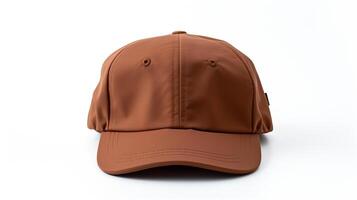 AI generated Photo of Brown Cycling Cap isolated on white background. AI Generated