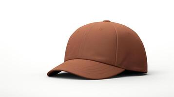 AI generated Photo of Brown Fitted Cap isolated on white background. AI Generated