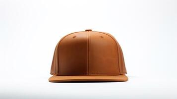 AI generated Photo of Brown Snapback isolated on white background. AI Generated