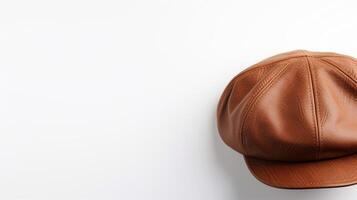 AI generated Photo of Brown Newsboy Cap isolated on white background. AI Generated