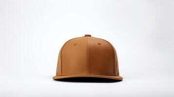 AI generated Photo of Brown Snapback isolated on white background. AI Generated