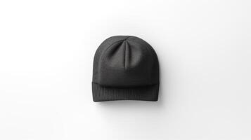 AI generated Photo of Charcoal Beanie Hat isolated on white background. AI Generated