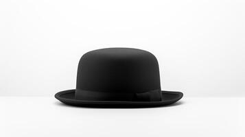 AI generated Photo of Charcoal Bowler Hat isolated on white background. AI Generated