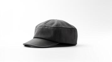 AI generated Photo of Charcoal Flat Cap isolated on white background. AI Generated