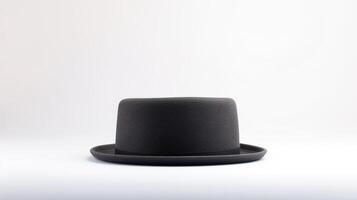 AI generated Photo of Charcoal Pork Pie Hat isolated on white background. AI Generated