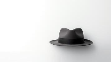 ai generado foto de carbón fedora sombrero aislado en blanco antecedentes. ai generado