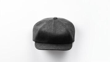 AI generated Photo of Charcoal Flat Cap isolated on white background. AI Generated