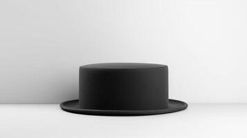 AI generated Photo of Charcoal Pork Pie Hat isolated on white background. AI Generated