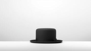 AI generated Photo of Charcoal Bowler Hat isolated on white background. AI Generated