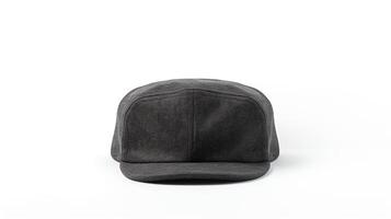 AI generated Photo of Charcoal Flat Cap isolated on white background. AI Generated