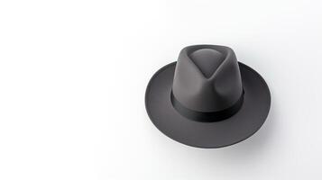 ai generado foto de carbón sombrero de terciopelo sombrero aislado en blanco antecedentes. ai generado