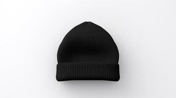 AI generated Photo of Charcoal Beanie Hat isolated on white background. AI Generated