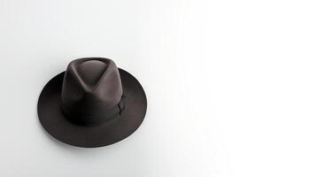 AI generated Photo of Charcoal Trilby Hat isolated on white background. AI Generated