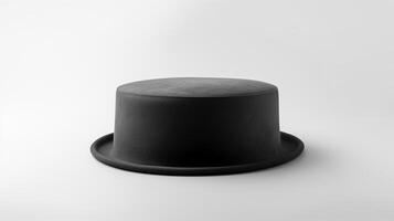 AI generated Photo of Charcoal Pork Pie Hat isolated on white background. AI Generated