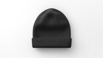 AI generated Photo of Charcoal Beanie Hat isolated on white background. AI Generated