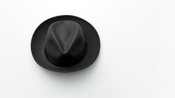 ai generado foto de carbón sombrero de terciopelo sombrero aislado en blanco antecedentes. ai generado