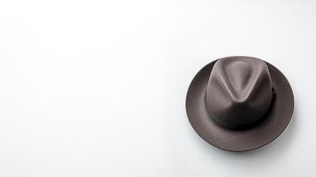 AI generated Photo of Charcoal Fedora Hat isolated on white background. AI Generated