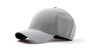 AI generated Photo of Gray Cycling Cap isolated on white background. AI Generated