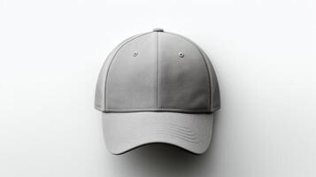 ai generado foto de gris béisbol gorra aislado en blanco antecedentes. ai generado