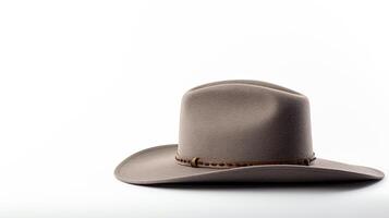 AI generated Photo of Gray Cowboy Hat isolated on white background. AI Generated