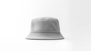 AI generated Photo of Gray Bucket Hat isolated on white background. AI Generated