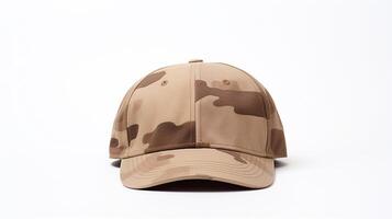 AI generated Photo of Desert Camo Military Cap isolated on white background. AI Generated