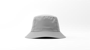 AI generated Photo of Gray Bucket Hat isolated on white background. AI Generated