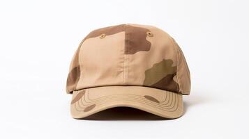 AI generated Photo of Desert Camo Military Cap isolated on white background. AI Generated