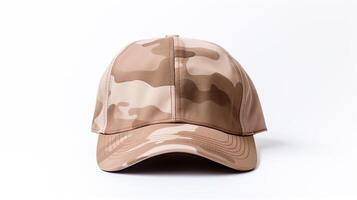 AI generated Photo of Desert Camo Military Cap isolated on white background. AI Generated