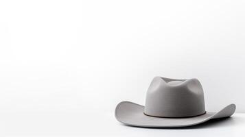 AI generated Photo of Gray Cowboy Hat isolated on white background. AI Generated