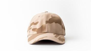 AI generated Photo of Desert Camo Military Cap isolated on white background. AI Generated