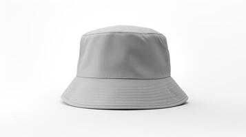 AI generated Photo of Gray Bucket Hat isolated on white background. AI Generated