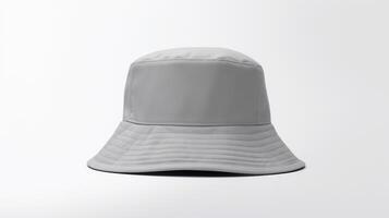 AI generated Photo of Gray Bucket Hat isolated on white background. AI Generated