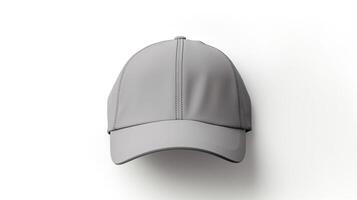 AI generated Photo of Gray Cycling Cap isolated on white background. AI Generated