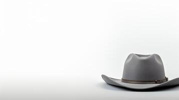 AI generated Photo of Gray Cowboy Hat isolated on white background. AI Generated