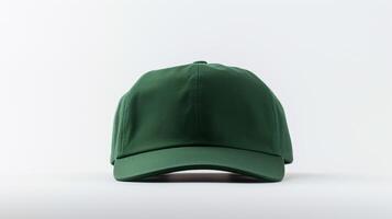 ai generado foto de oscuro verde militar gorra aislado en blanco antecedentes. ai generado