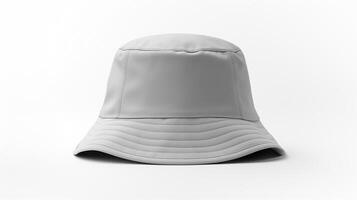 AI generated Photo of Gray Bucket Hat isolated on white background. AI Generated