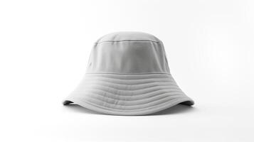 AI generated Photo of Gray Bucket Hat isolated on white background. AI Generated