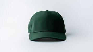 AI generated Photo of Dark Green Military Cap isolated on white background. AI Generated