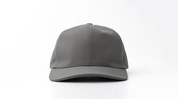 AI generated Photo of Gray Military Cap isolated on white background. AI Generated