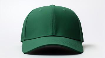 AI generated Photo of Green Baseball Cap isolated on white background. AI Generated