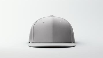 ai generado foto de gris snapback aislado en blanco antecedentes. ai generado