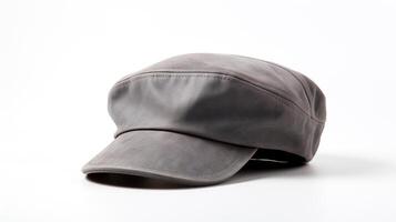 AI generated Photo of Gray Newsboy Cap isolated on white background. AI Generated