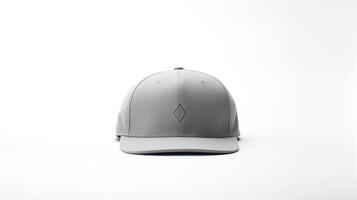 ai generado foto de gris snapback aislado en blanco antecedentes. ai generado